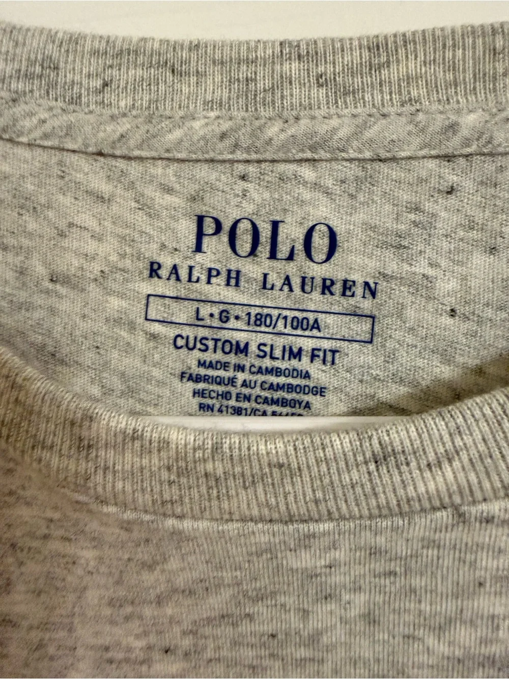Polo by Ralph Lauren Heather Gray Crewneck T-Shirt with Navy Pony